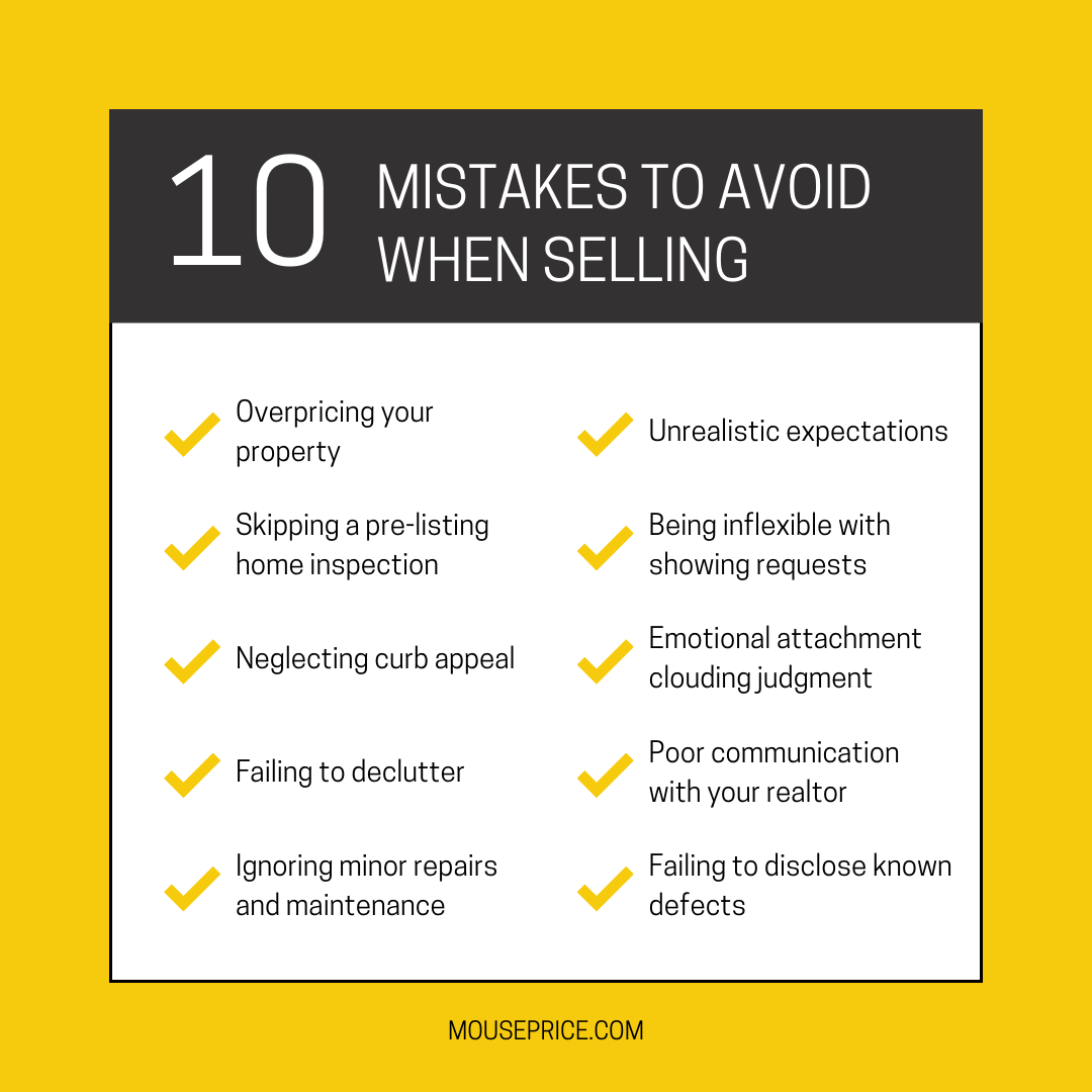 mistakes to avoid when selling a property